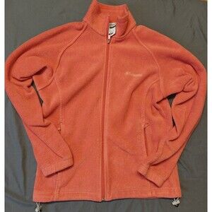 Columbia Fleece Jacket Full Zip Pink Womens Medium Lightweight Coat Small